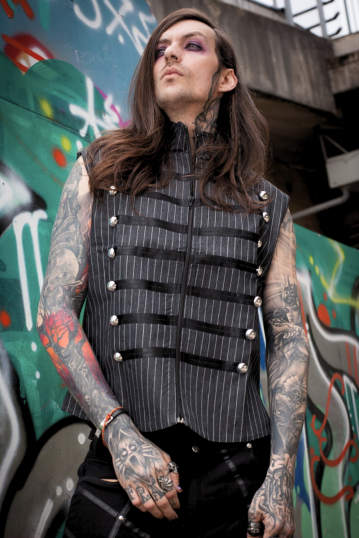 Monochrome Pinstripes Vest Top