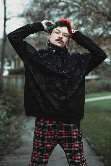 Skull And Flower Oversized Gothic Hoodie