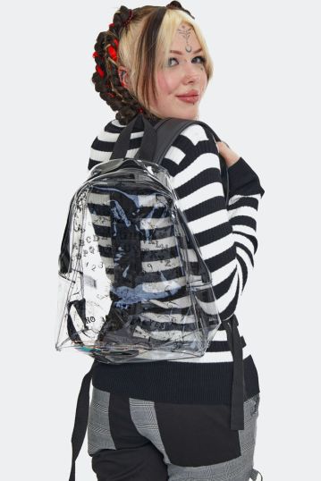 Gothic Skull Clear Mini Backpack