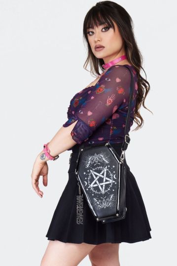  Pentagram Printed Coffin Crossbody Bag