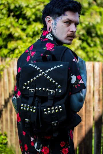 Studded Canvas Backpack