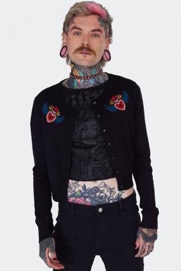 Alchemy Hearts Black Cardigan