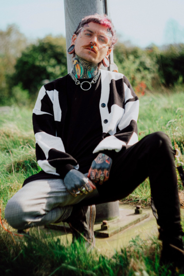 Oversized Checkerboard Cardigan