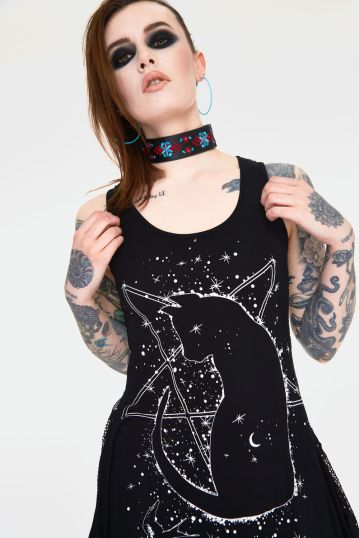 Cosmic cat longline sleevles top with back mesh