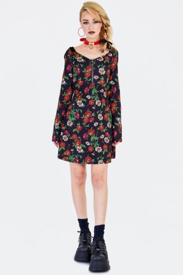 Skull Flower Mini Dress
