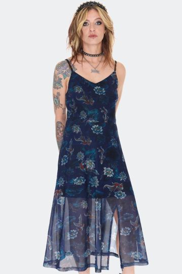 Midnight Gothic Midi Cami Dress