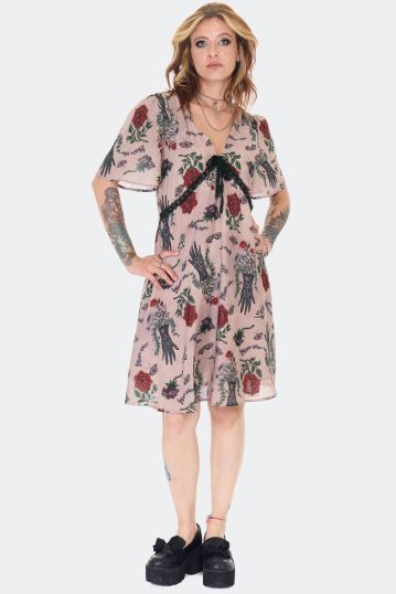 Flower Spirit Print Mini Dress