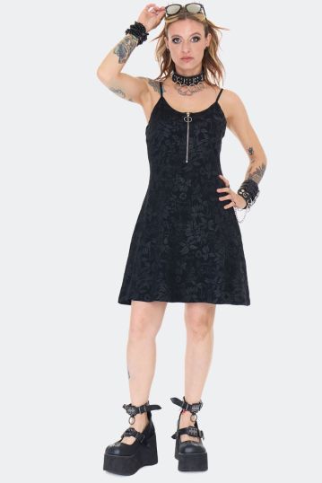 Magic Garden Cat Print Skater Mini Dress