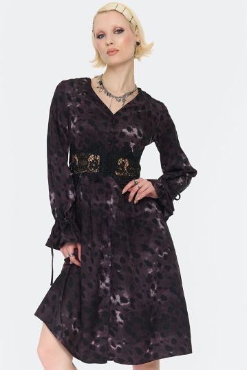 Gothic Lace Waist Midi Dress