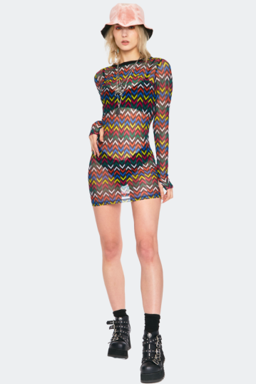 Multi coloured Mesh Dress