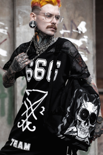 Gothic Printed Jersey Top Plus Size