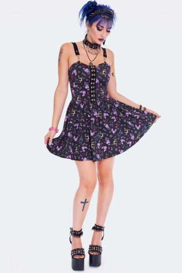 Ditsy Ouija Print Mini Dress