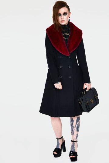 Enchantress Coat with Red Faux Fur