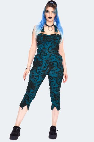Insect Print Cropped Jumpsuit