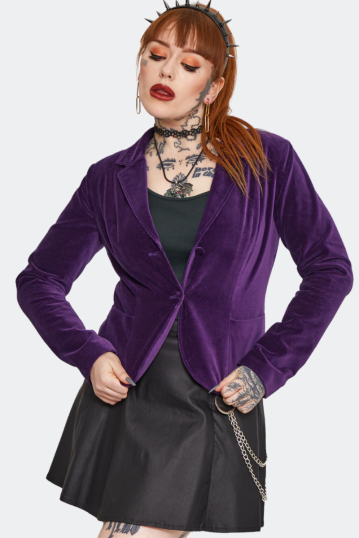 Purple Velvet Blazer