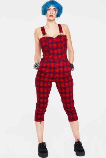 Just Checking Plaid Jumpsuit