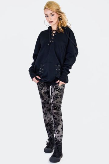 Flocked Skull Leggings