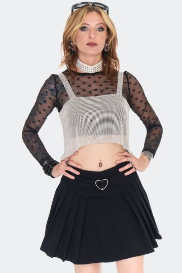 Silver Mesh Crop Top