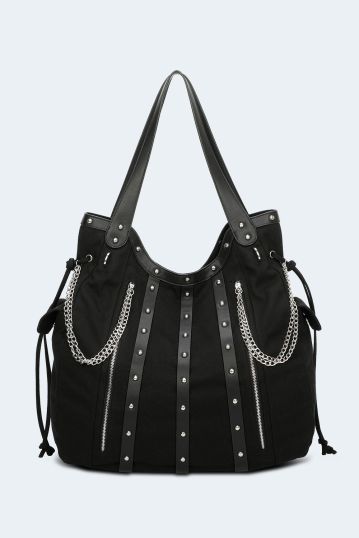 Oversized Soulder Bag With Chains