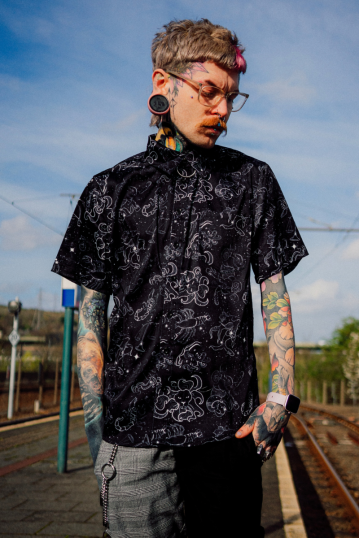 Zodiac constellation button up shirt