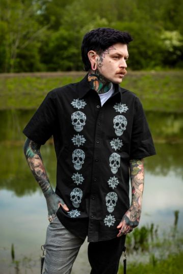 Day Of The Dead Printed Short Sleeve Shirt