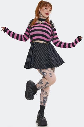Stripes N Suspenders Skirt