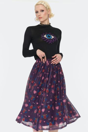 Alchemy Hearts Midi Skirt