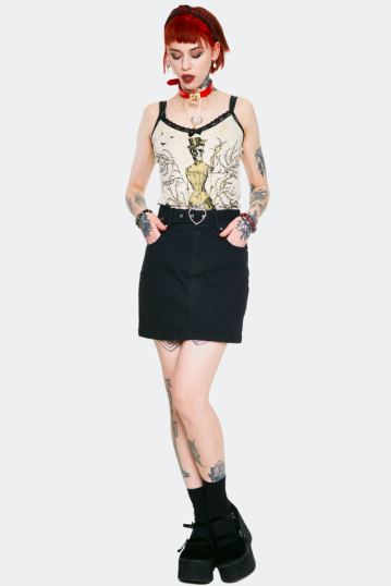 Love is Simple Black Denim Skirt