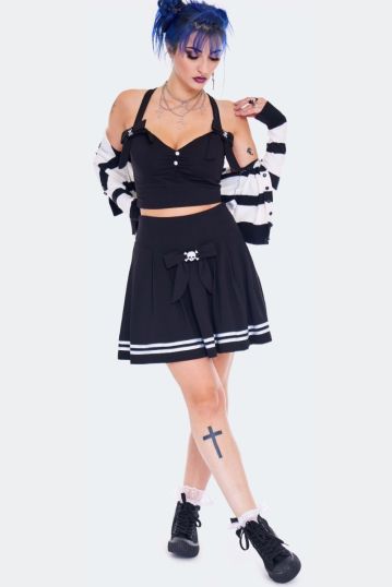 Sailor Pleated Mini Skirt