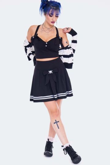Sailor Pleated Mini Skirt