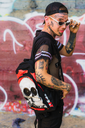 Skull Stereo Backpack with bluetooth wireless