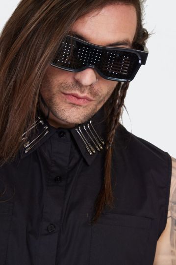 White LED Black Rave Sunglasses