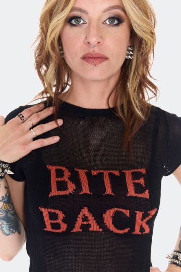Bite Back Knitted Black Top
