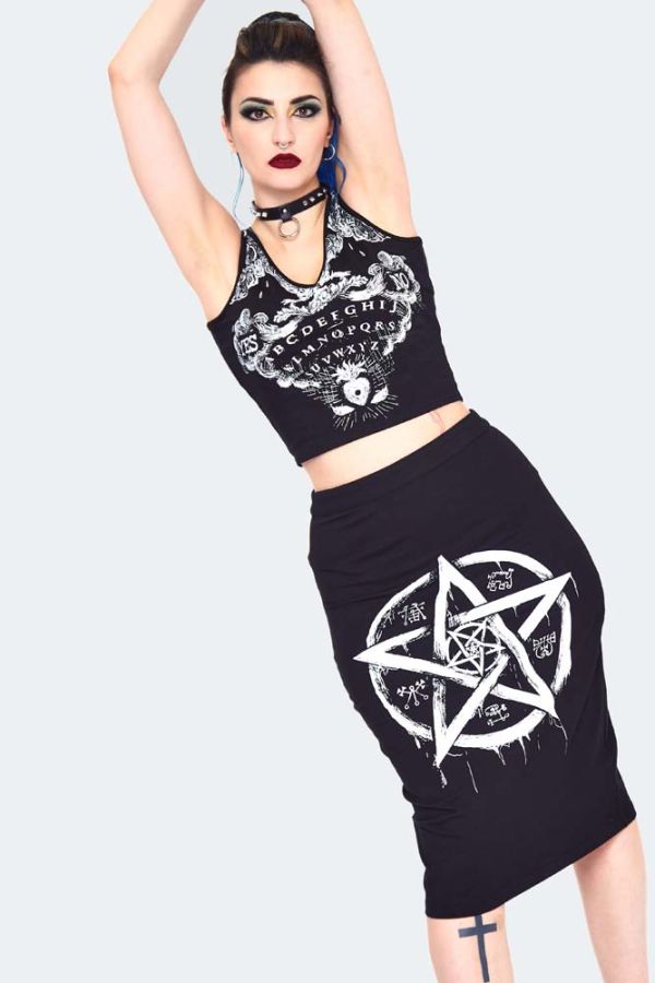 Pentagram Jersey Pencil Skirt