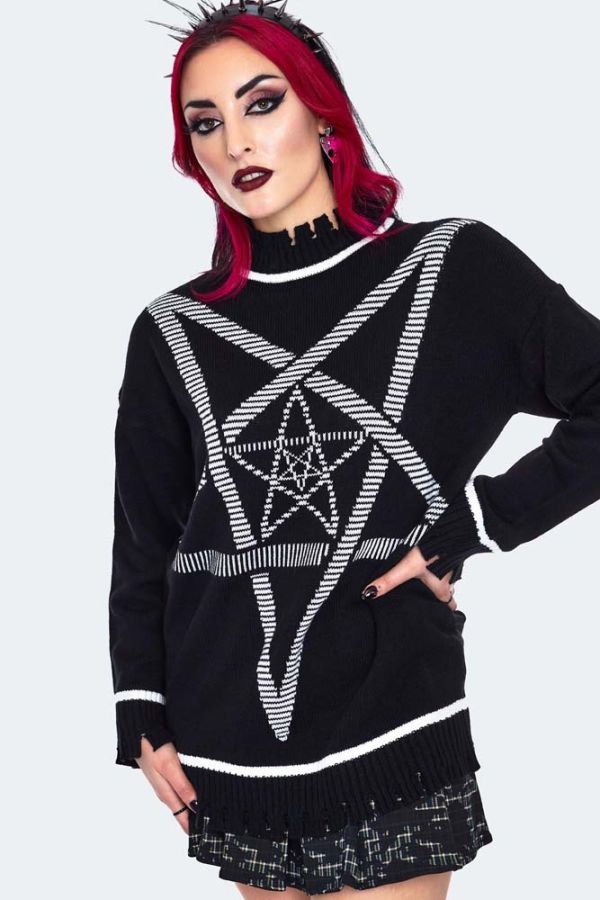 Pentagram Star Oversized Sweater