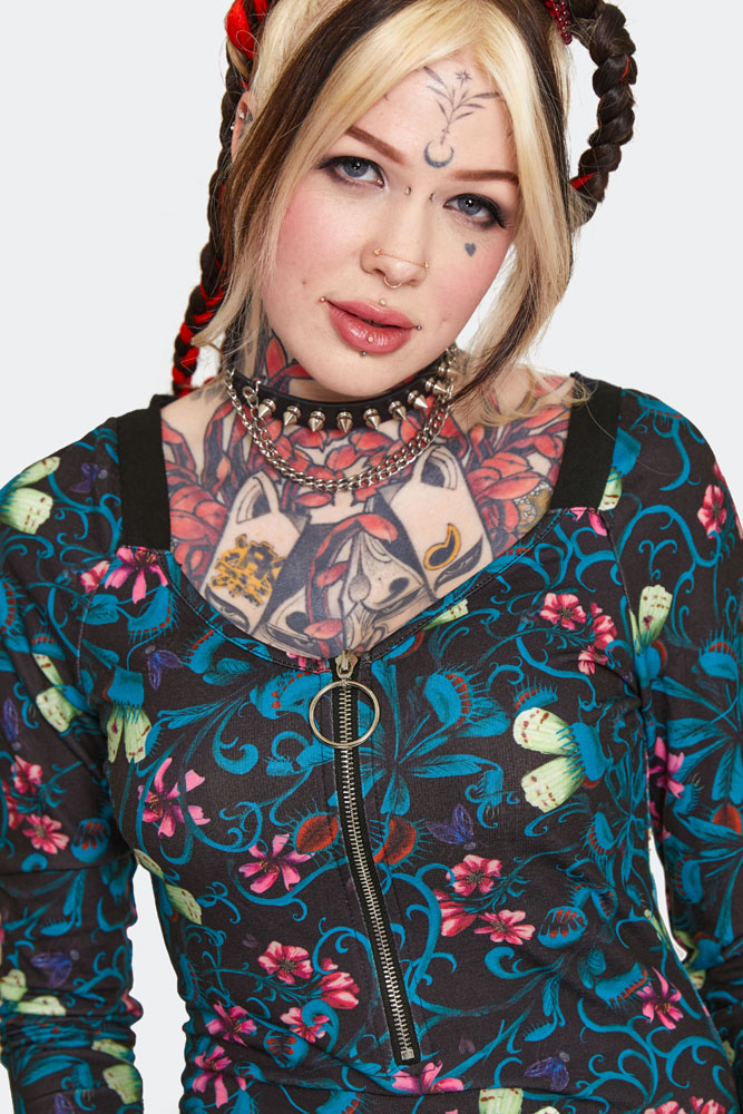 Venus Flytrap Print Mini Dress