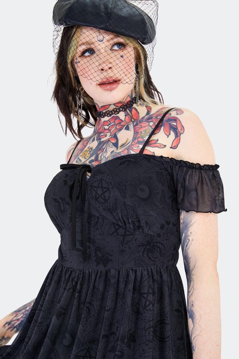 Tarot Deck Off Shoulder Dress