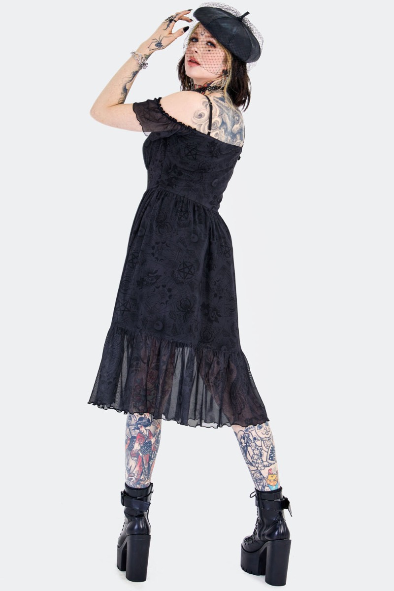 Tarot Deck Off Shoulder Dress