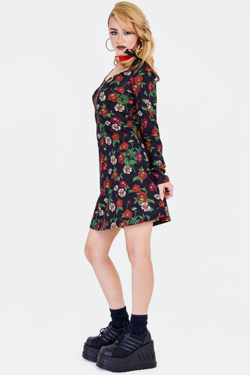 Skull Flower Mini Dress