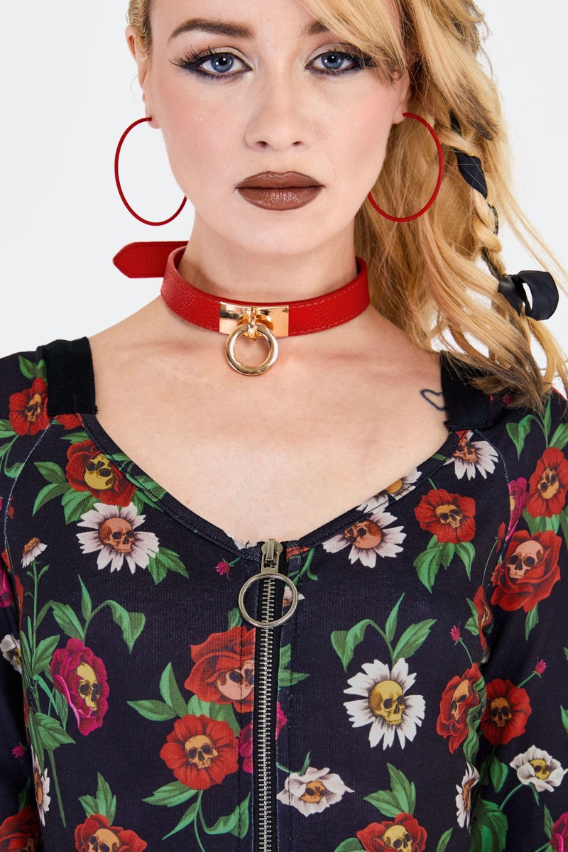 Skull Flower Mini Dress