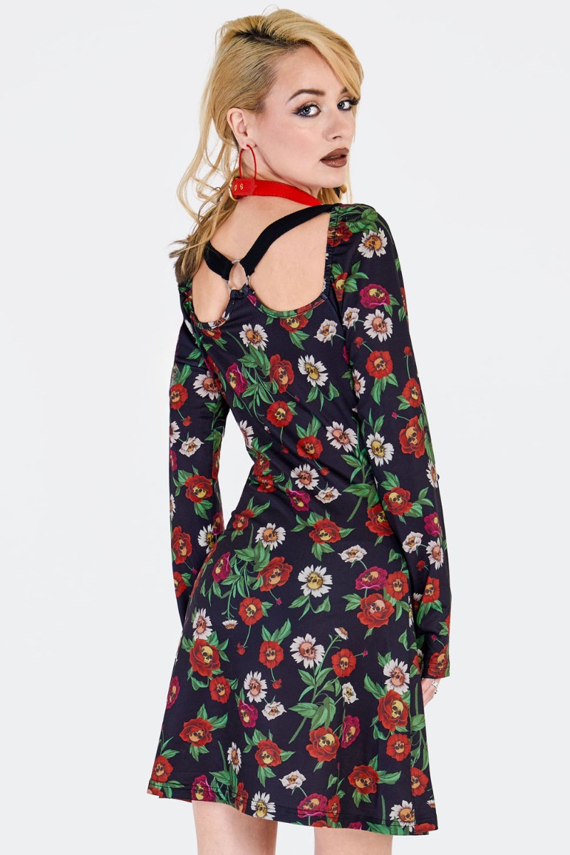 Skull Flower Mini Dress