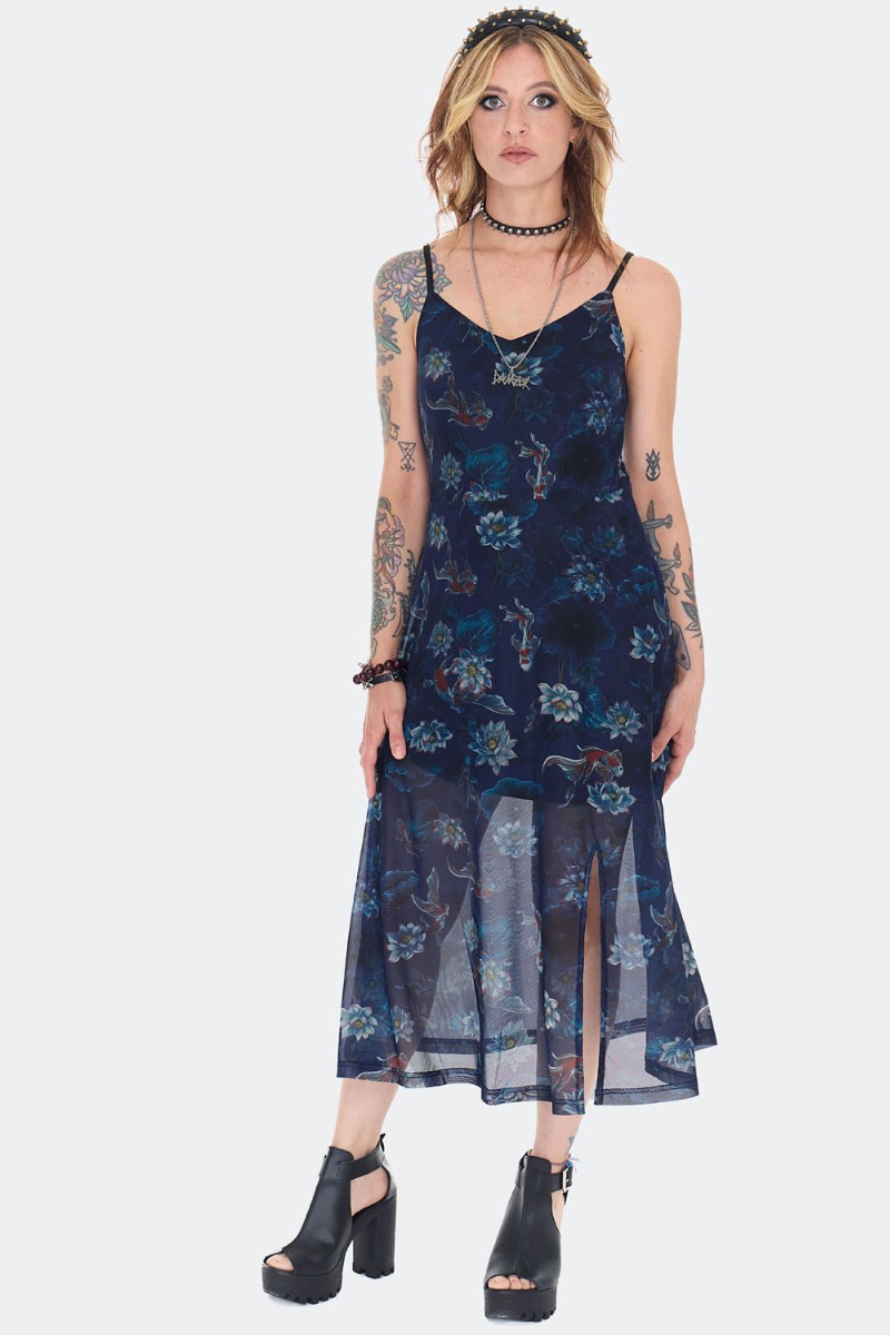 Midnight Gothic Midi Cami Dress