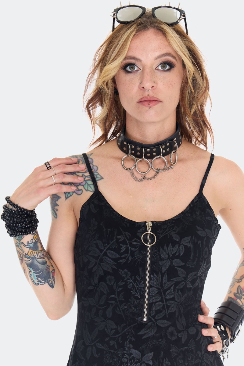 Magic Garden Cat Print Skater Mini Dress