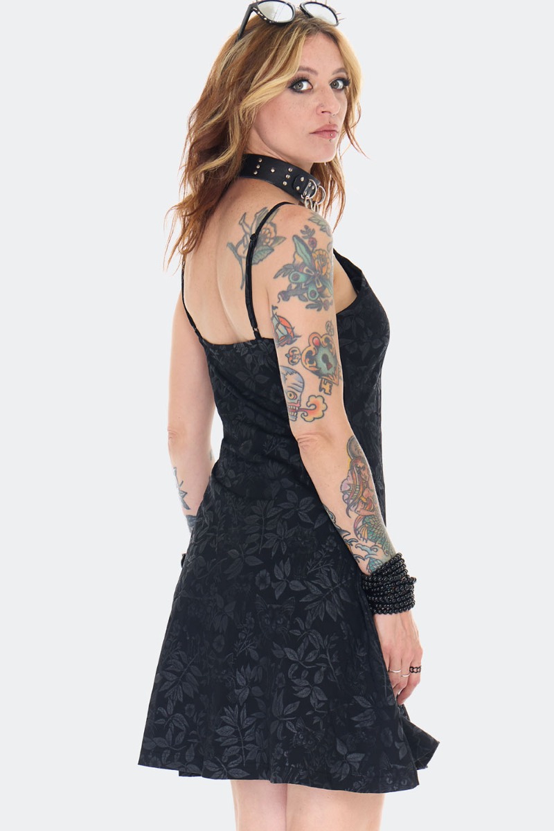 Magic Garden Cat Print Skater Mini Dress