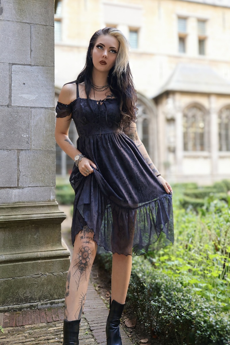 Tarot Deck Off Shoulder Dress