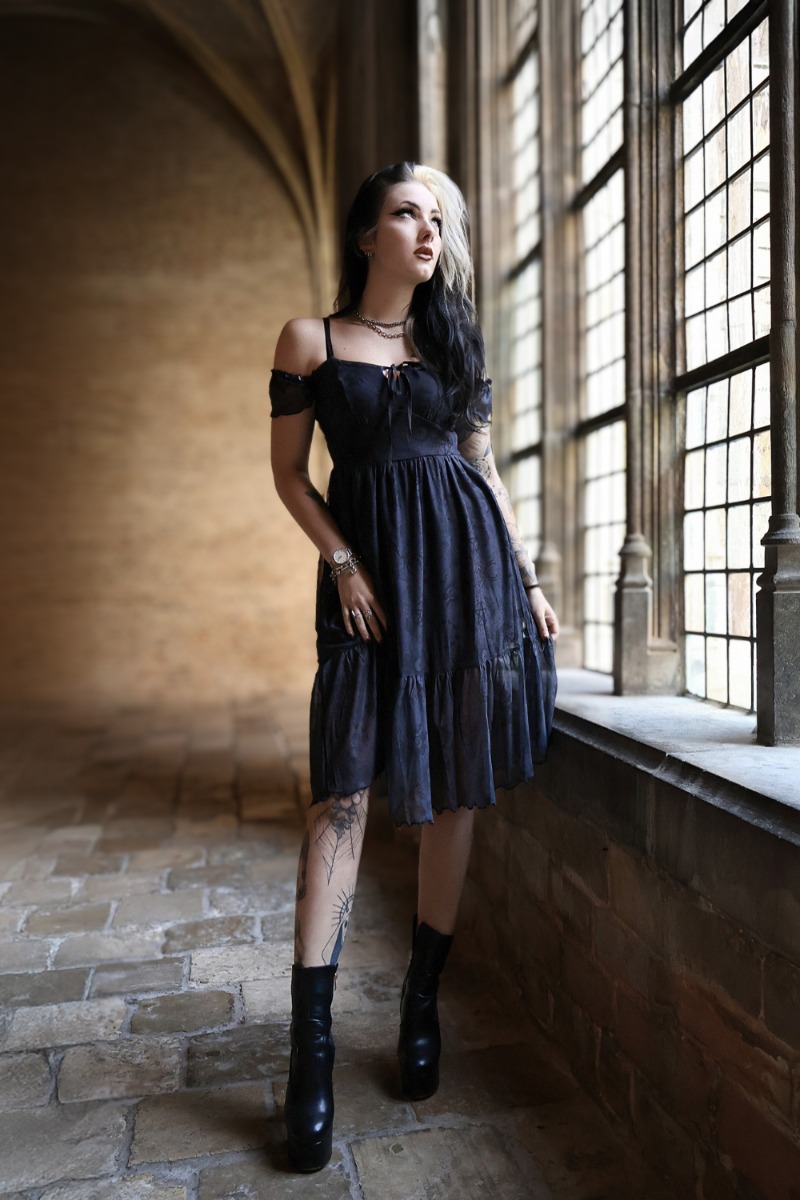 Tarot Deck Off Shoulder Dress