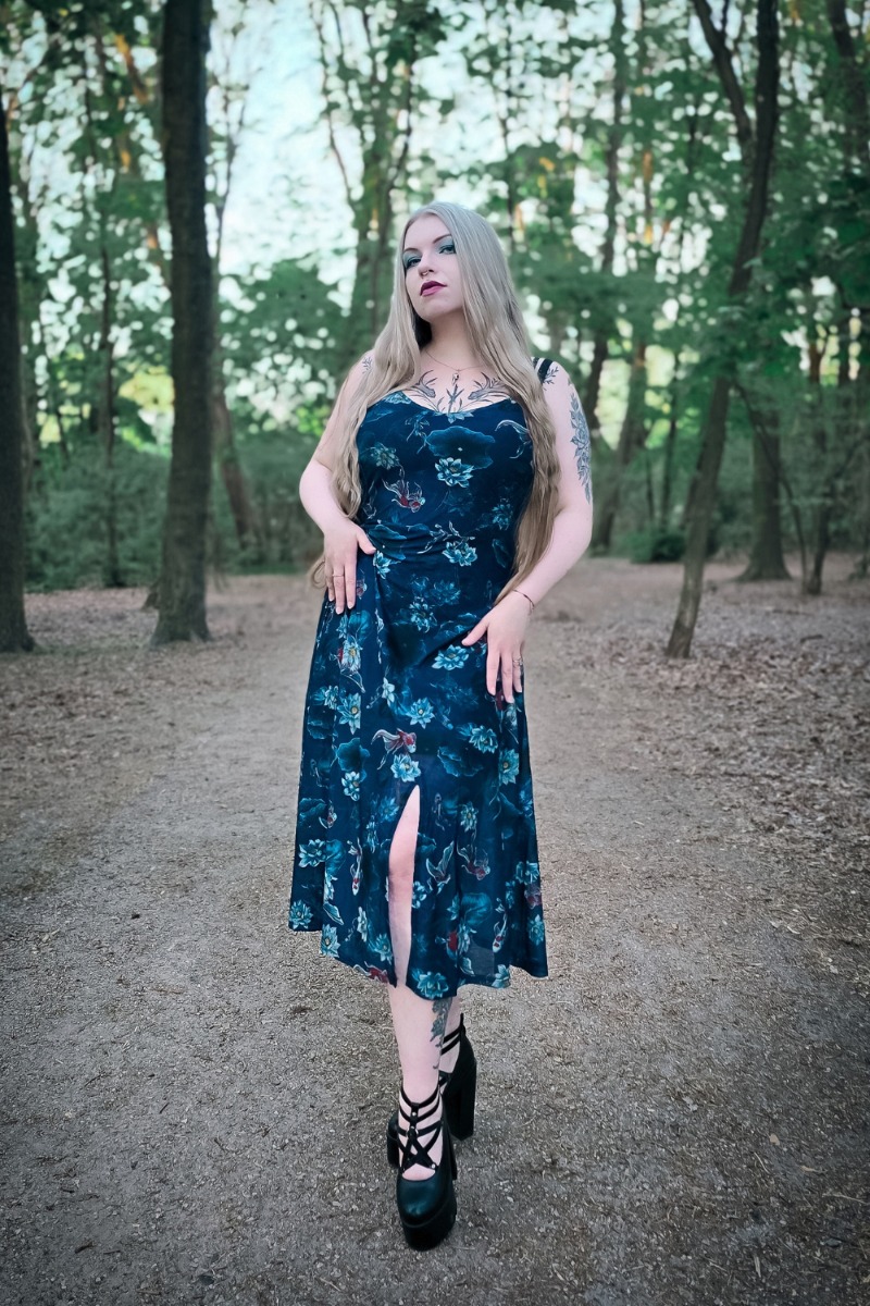 Midnight Gothic Midi Cami Dress