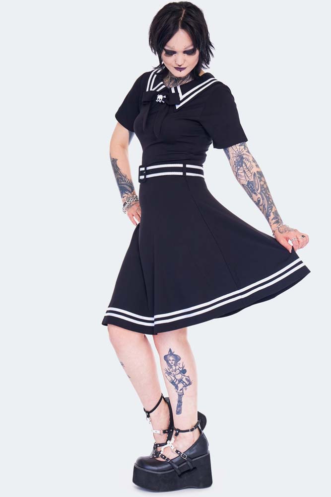 sailor moon skater dress Tea Party Sailor Moon Skater Dress Sailor Moon Longline Evil Tee Dress Limited BlackMilk Clothing