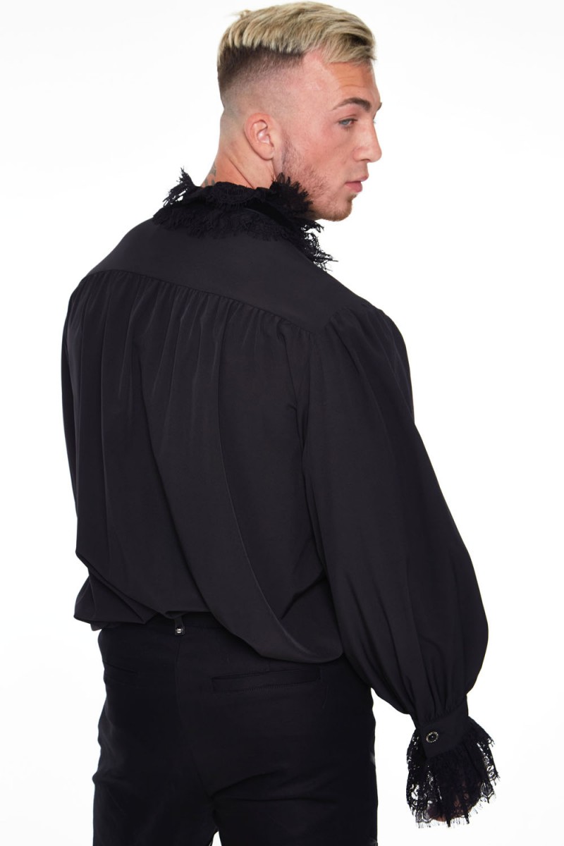 Gothic Shirt With Lace Collar and Cuffs