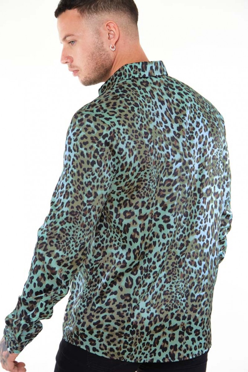 Green Leopard Long Sleeve Shirt
